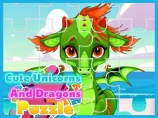 Puzzle unicorns și dragoni drăguți